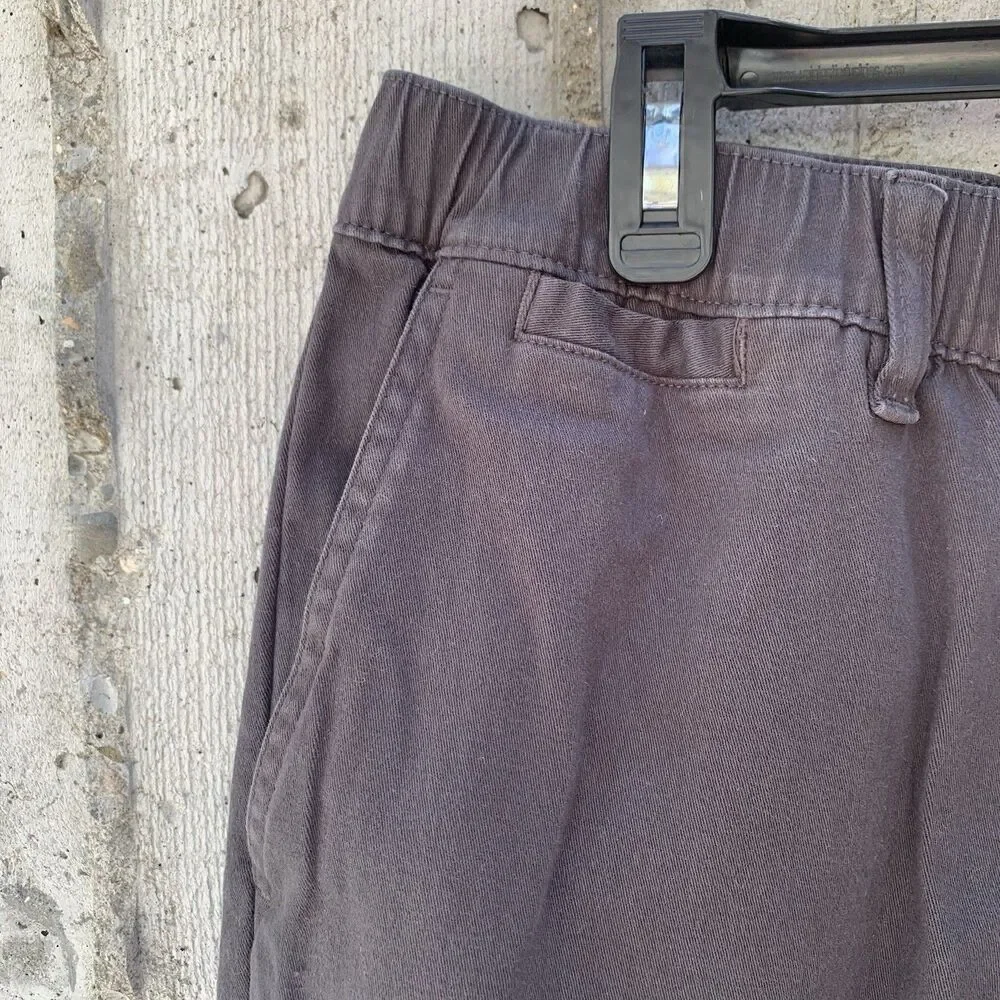 COVE Men's Chino Pants 38x30 Charcoal Gray Tapered Leg Elastic Waist Pockets
